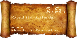 Rotschild Szilárda névjegykártya